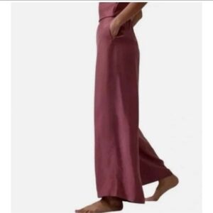 Athleta calm cool pant wide leg satin lounge pant womens plus size 3x  red tawny